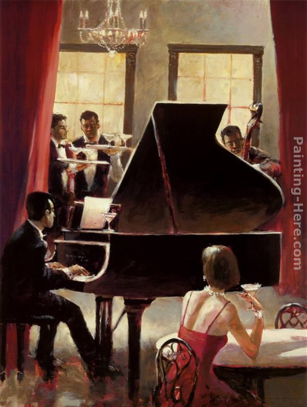 Piano Jazz painting - Brent Heighton Piano Jazz art painting